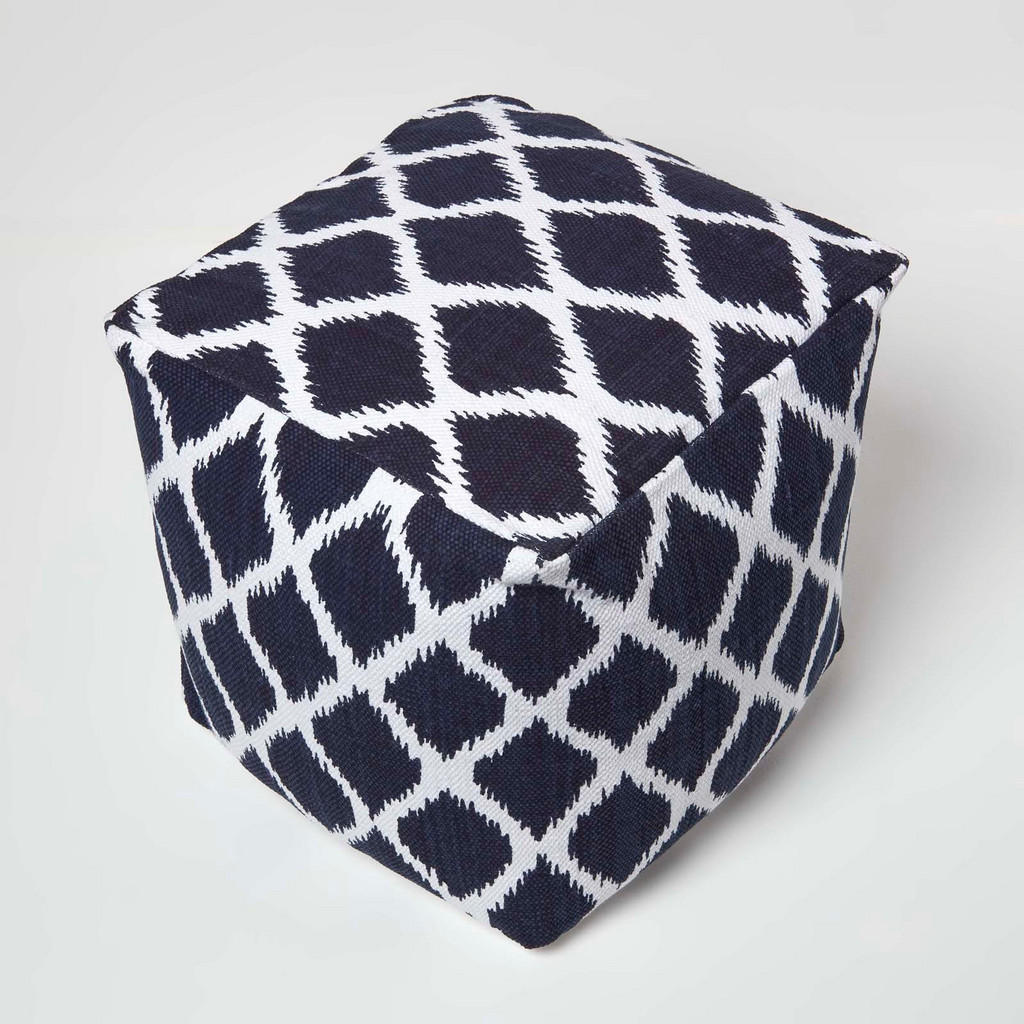 Thumbnail - Homescapes Sitzwürfel, Blau, Textil, Ethno, Quadratisch, 40x40x40 cm, Wohnzimmer, Hocker, Poufs