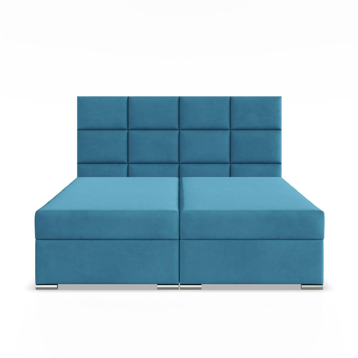 BOXBETT MIT KOPFTEIL 140x200 CALVI, Blau - Blau, Textil (140/200cm) - Mebligo