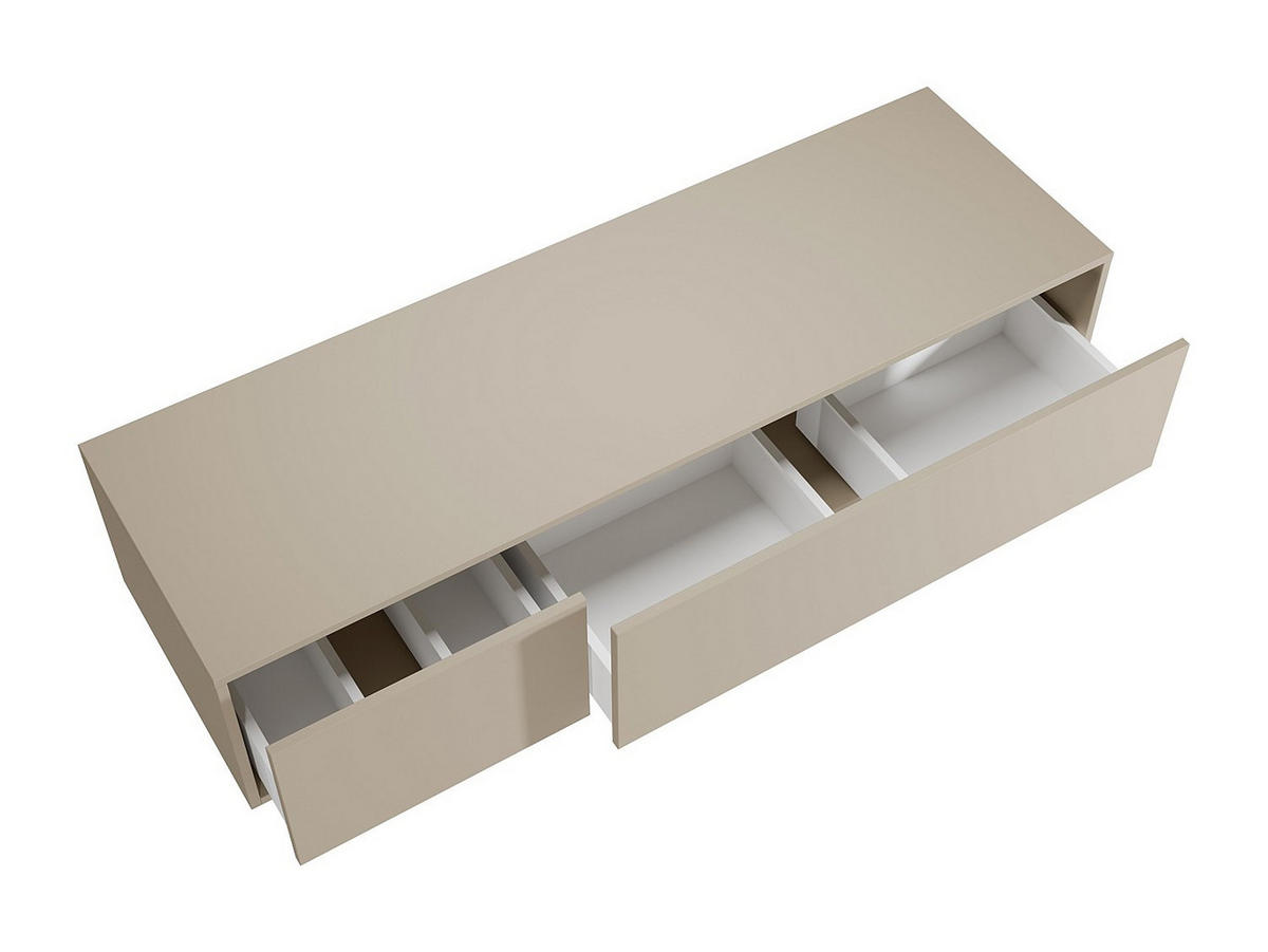 WASCHBECKENUNTERSCHRANK hängend - Beige - 150 cm - ISAURE II - Beige, Holz (150/32/47cm) - Vente-Unique