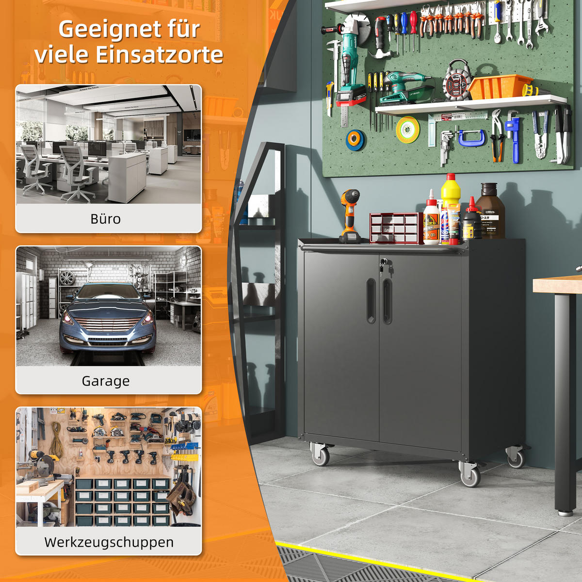 KOMBINATIONSKOFFER – 75 × 42 × 88 cm - Schwarz, Metall (42/88.01/75.01cm) - DCA