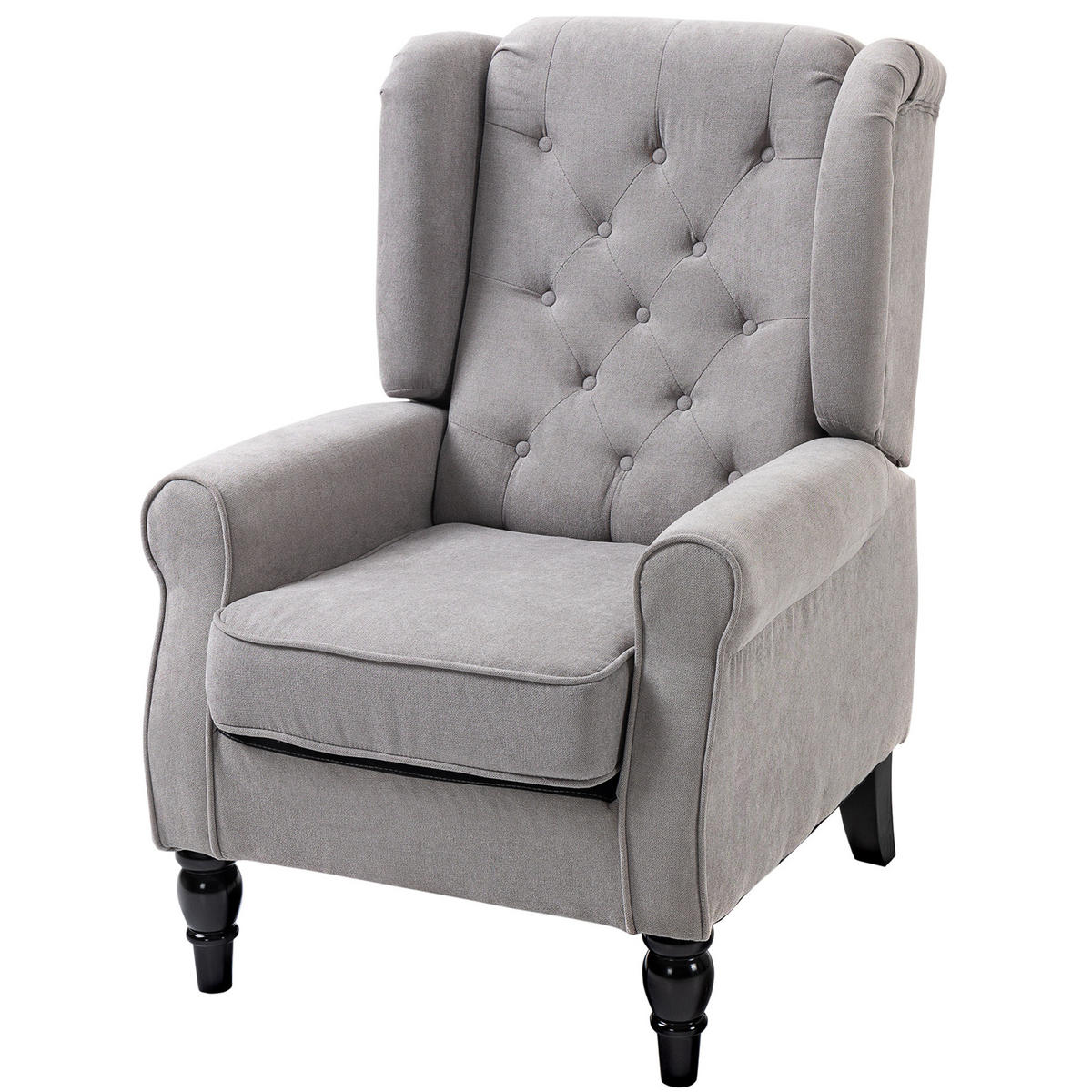 SESSEL DE SALON DE-13408 Gris - Grau, Textil (86/102/74cm) - ComfortXL