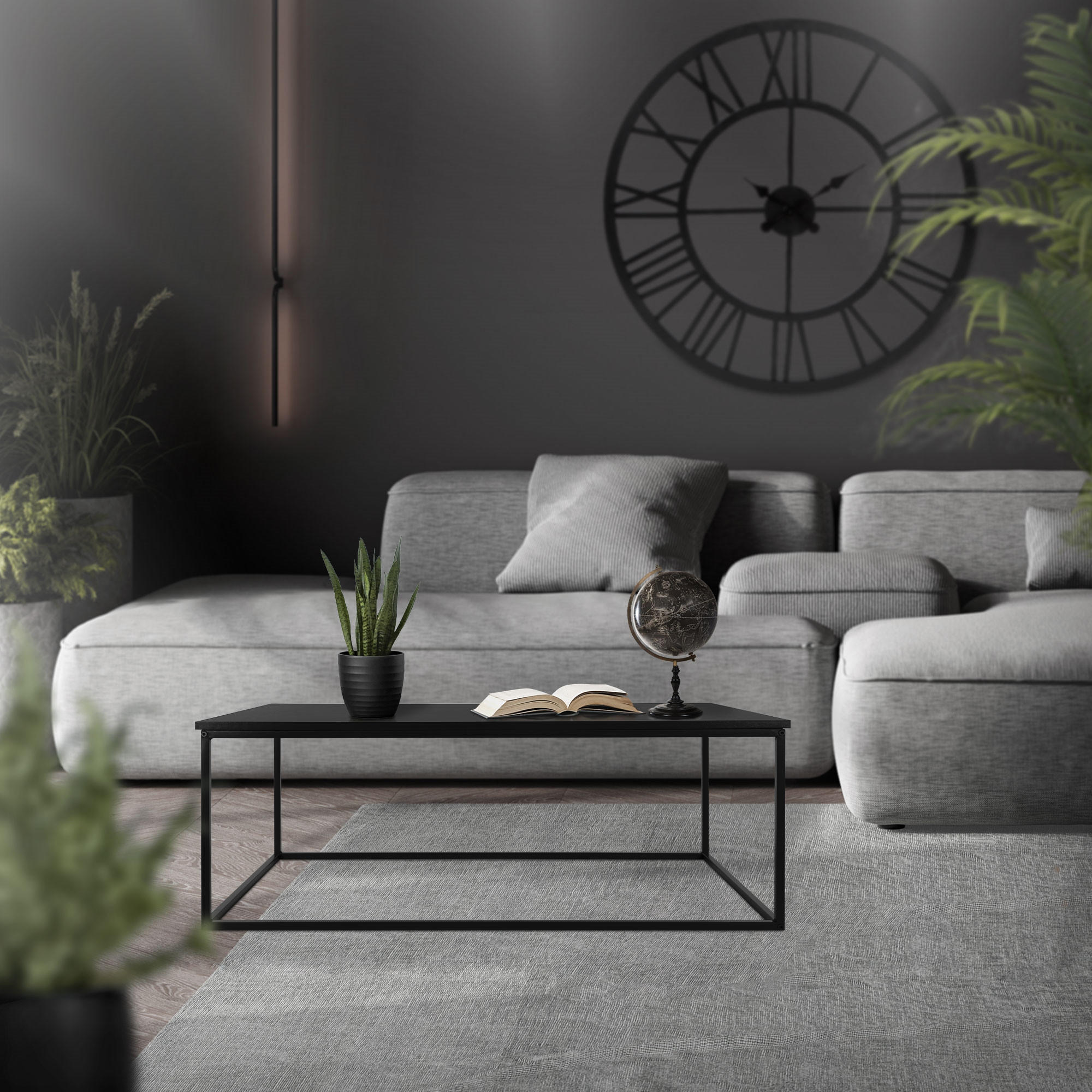 COUCHTISCH - Schwarz, Metall (110/59/39.5cm) - ML-DESIGN