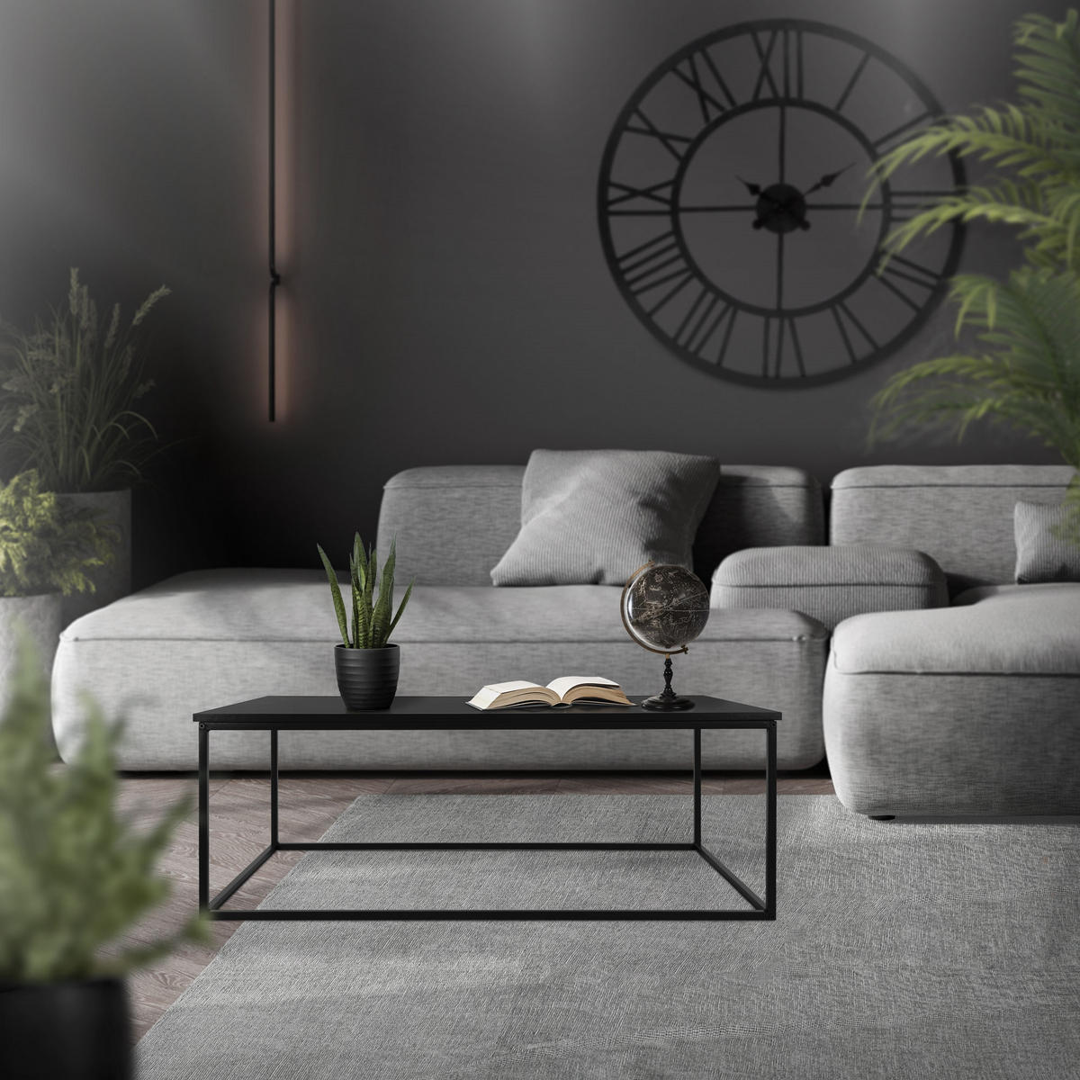 COUCHTISCH - Schwarz, Metall (110/59/39.5cm) - ML-DESIGN