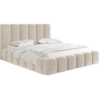 POLSTERBETT Serenity mit Bettkasten, Beige Samt 200x200 cm - Champagner/Beige, Holz/Holzwerkstoff (200/200cm) - WFL GROUP