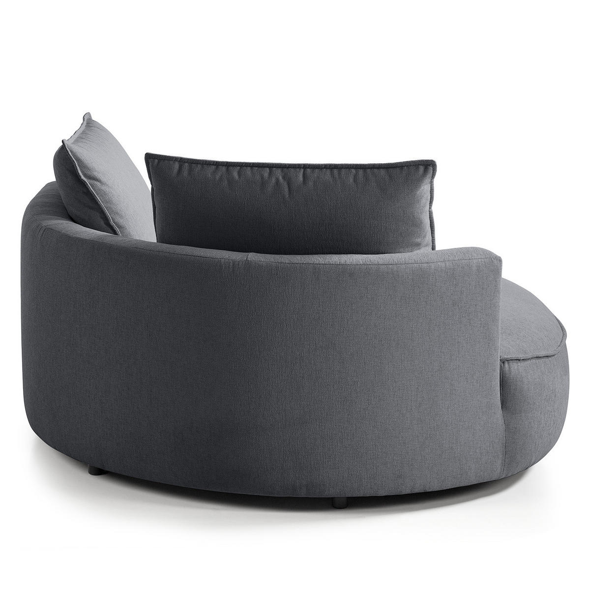 OTTOMANE - modular - Schwarz/Grau, Kunststoff/Textil (126/82/154cm) - home24