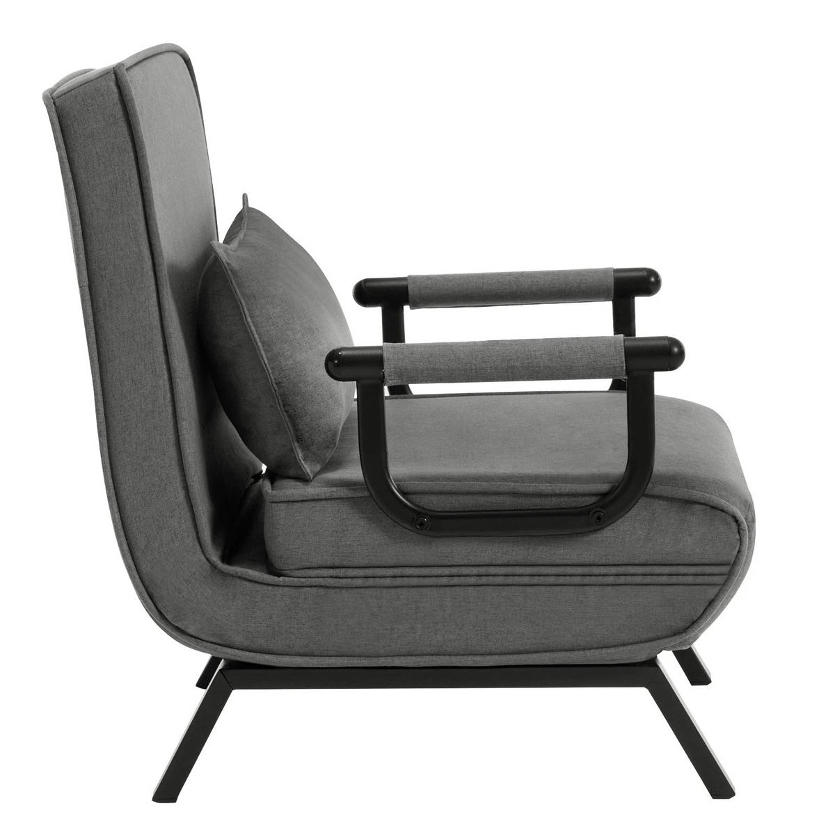 SCHLAFSESSEL 3-in-1, 5-fach verstellbar, DE-42146, Grau - Grau, Metall (75/78/65cm) - ComfortXL