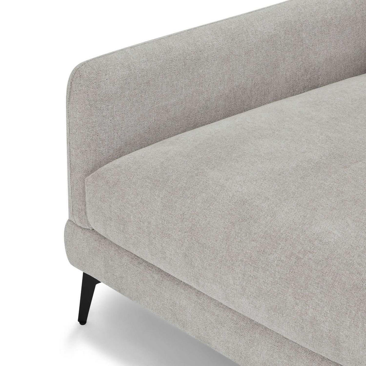 ECKSOFA Webstoff Grau - Schwarz/Grau, Textil/Metall (290/95cm) - Furnhouse