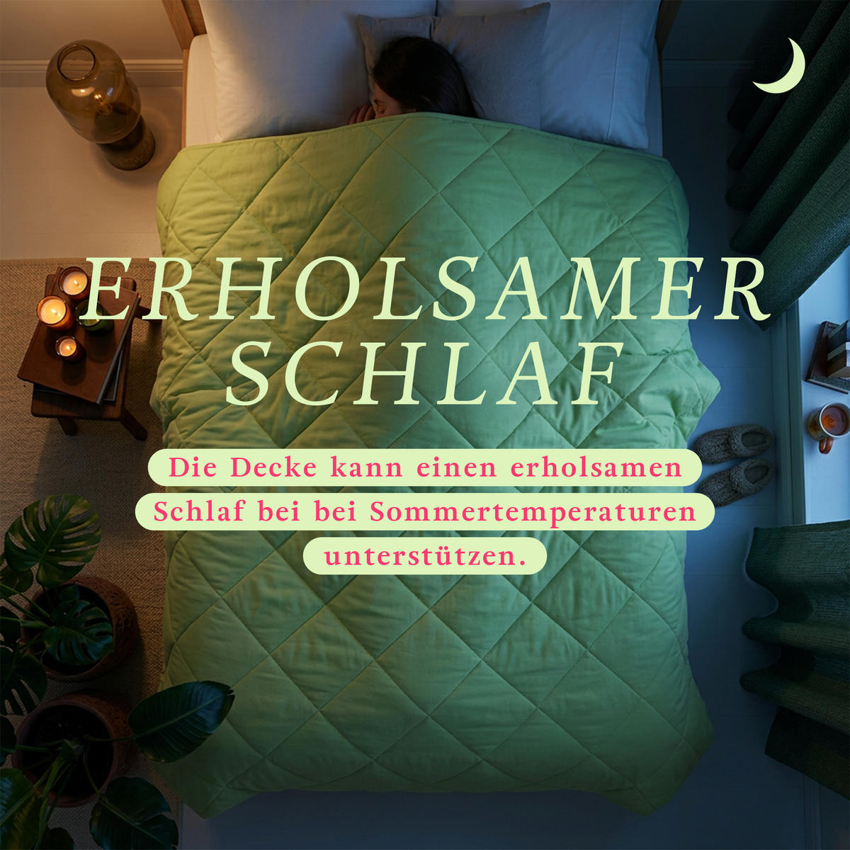 SOMMERBETT Steppbett leicht Apfelgrün 135x200 cm - Grün, Textil (135/200cm) - Bestlivings