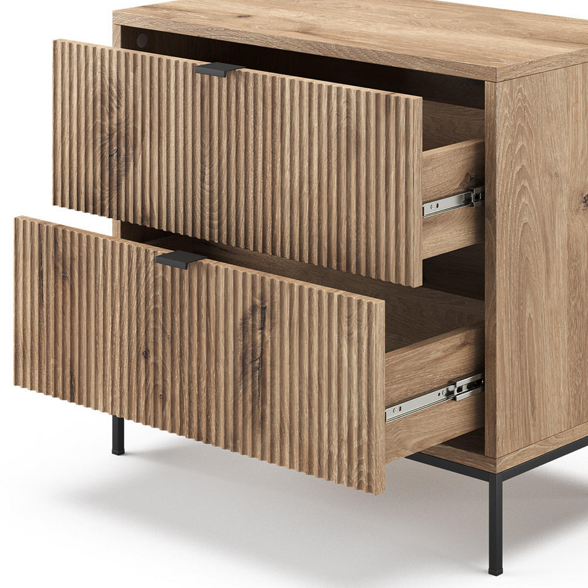 NACHTTISCHE Eliza Viking Oak 2er Set - Eiche Wotan, Holzwerkstoff (66/60/36cm) - Vicco