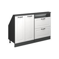 DACHSCHRÄGENSCHRANK-SET Rion Weiß Landhaus/Anthrazit 2er Set - Anthrazit/Weiß, Holzwerkstoff (120/81.6/46cm) - Vicco