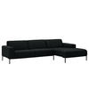 ECKSOFA mit Longchair - Webstoff - Anthrazit/Schwarz, Textil (285/168cm) - home24