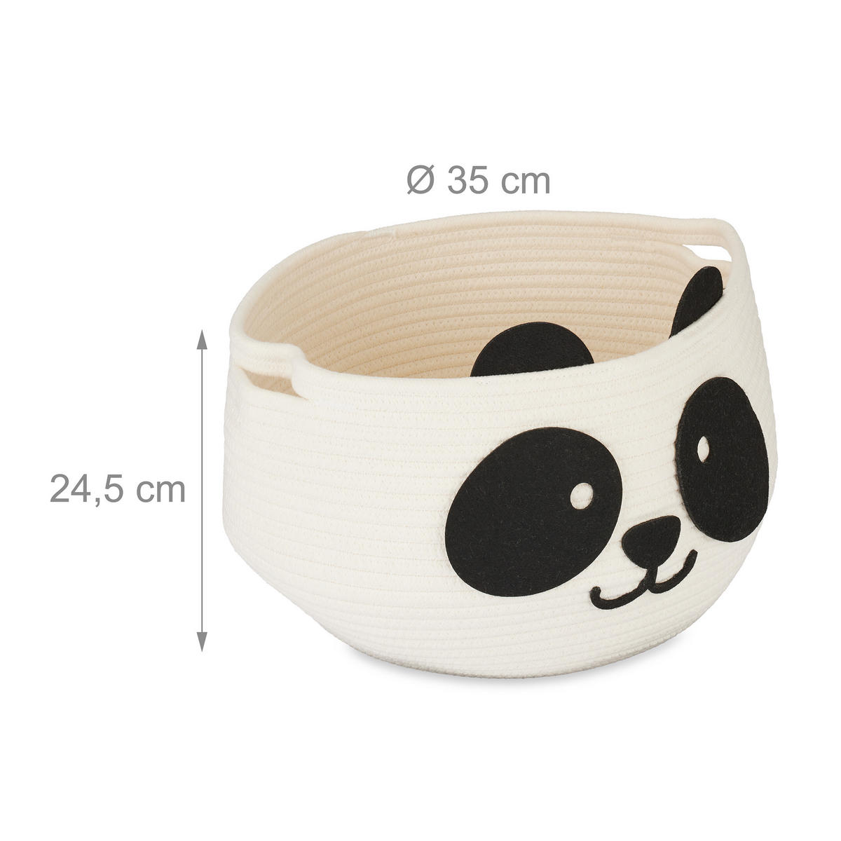 KOŠ Bílá Černá panda 24,5x35 cm - bílá, textil (35/35cm) - Relaxdays