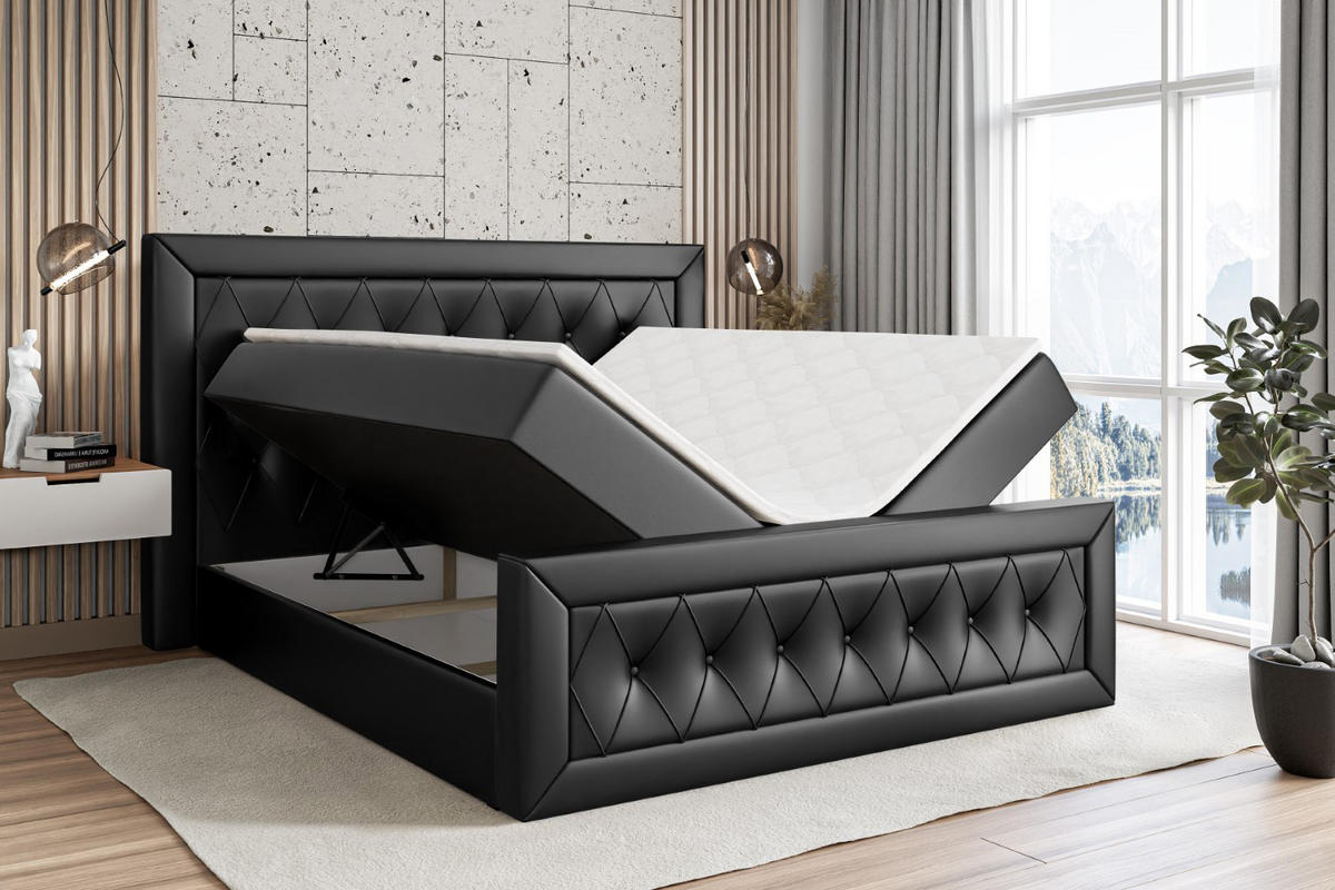 BOXBETT NOEL-Z - 200 x 200 - H3 - Schwarz Hochglanz - Schwarz Hochglanz, Holzwerkstoff (200/200cm) - ALTDECOR
