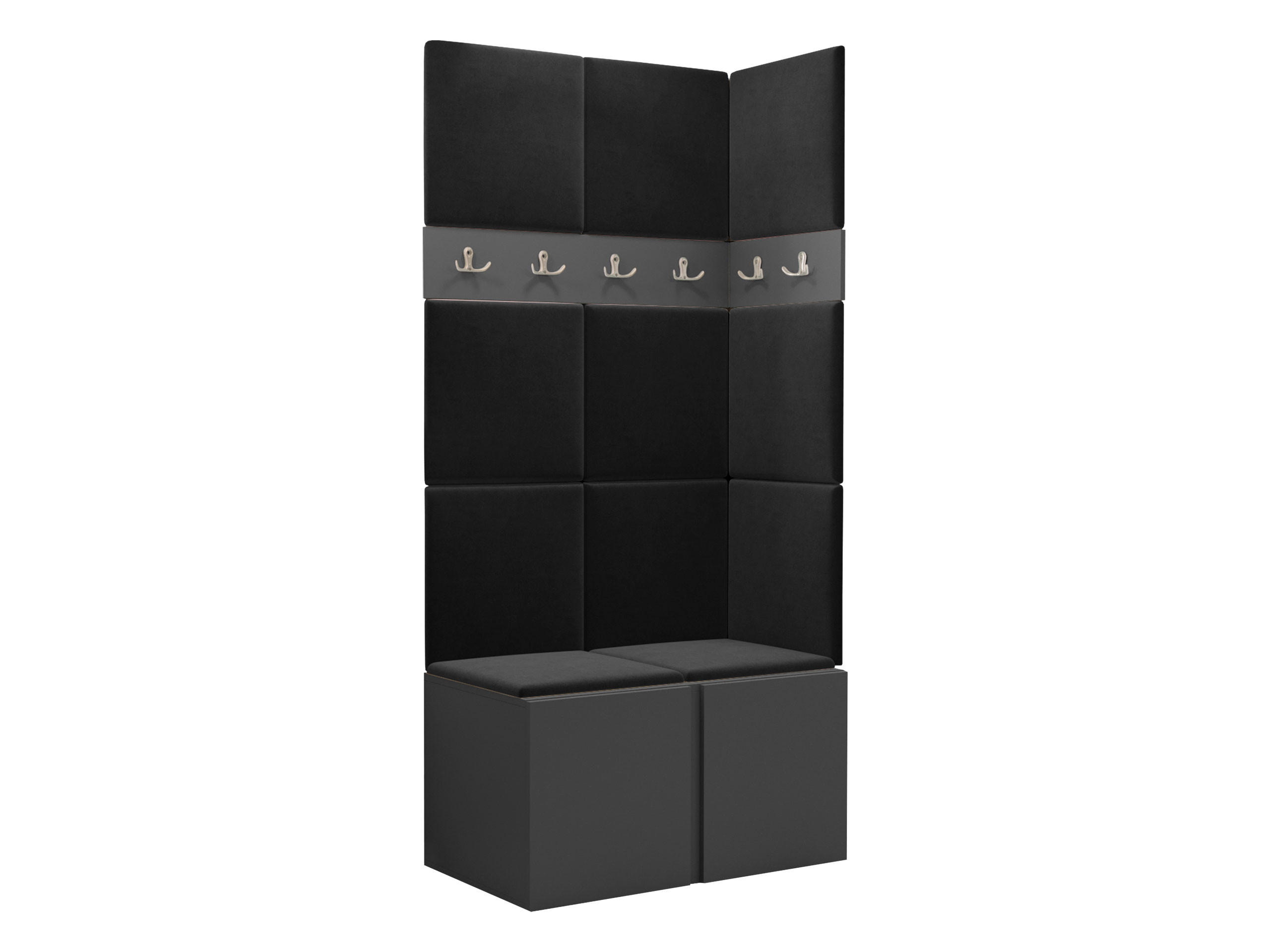 GARDEROBEN-SET Orion I - Anthrazit/Graphitfarben, Holzwerkstoff/Kunststoff (84/186/46cm) - MIRJAN24