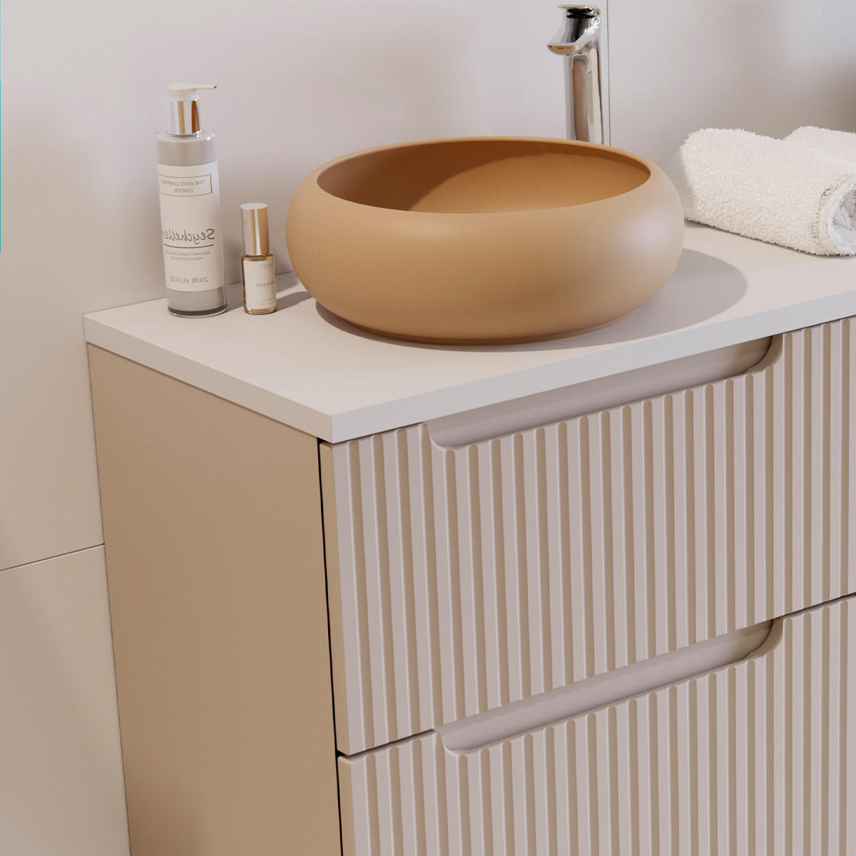 WASCHTISCHUNTERSCHRANK 120.4cm Riva Kaschmir - Beige, Holzwerkstoff (120.4/59/40cm) - Petits-meubles