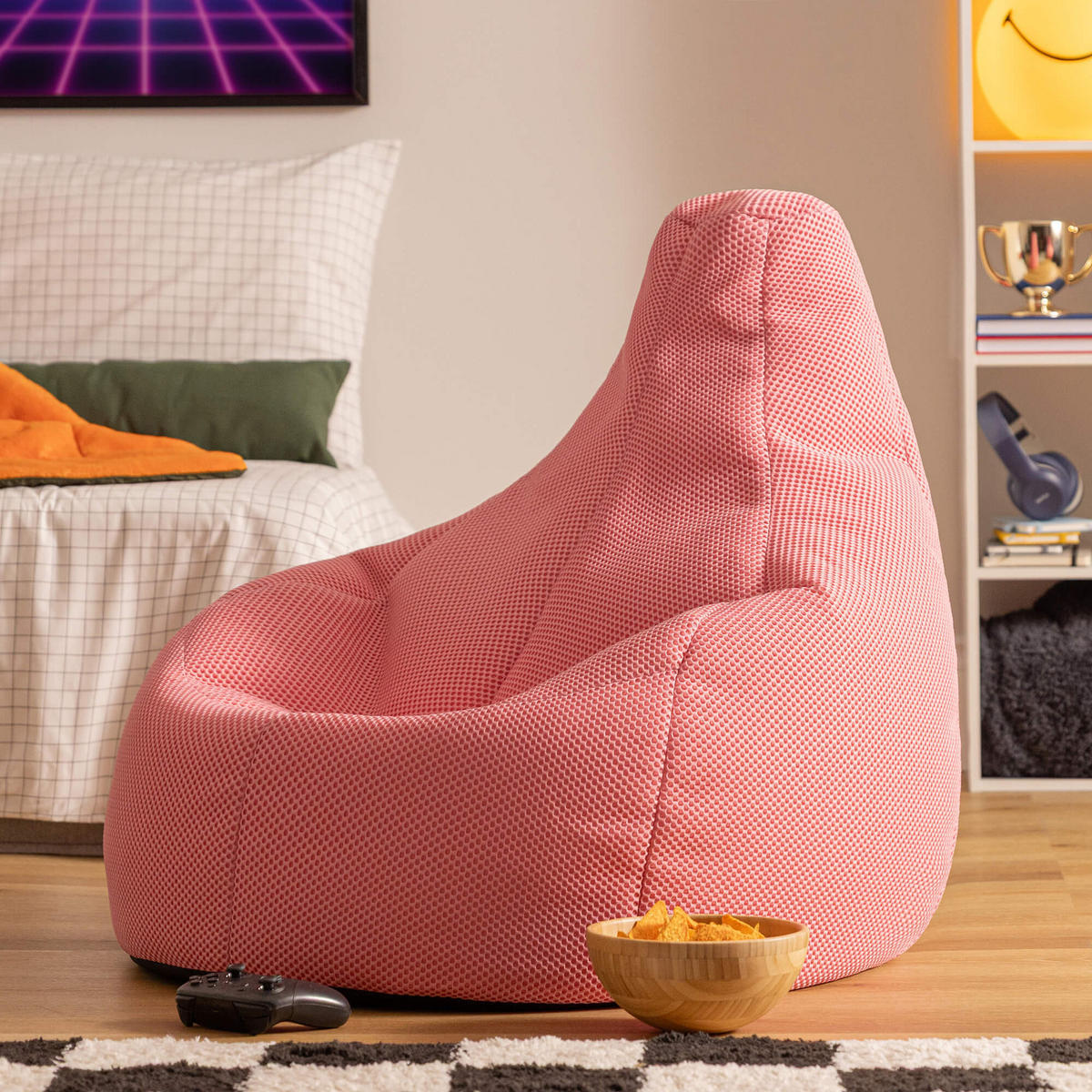 SITZSACK Liegesessel Dalton Techmesh Gaming - Pink, Textil (90/73/84cm) - icon
