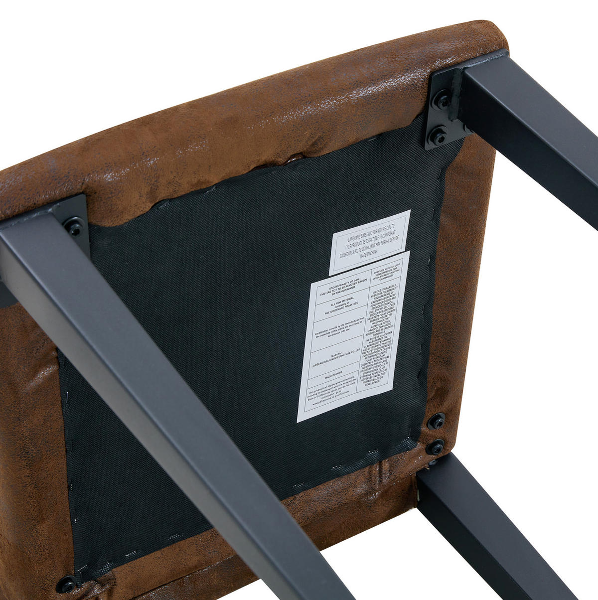 ESSZIMMERSTUHL 4er-Set 90 cm Webstoff Braun Schwarz - Schwarz, Metall (47/90/41cm) - Meubliv