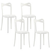 GARTENSTÜHLE 4er-Set Kunststoff weiß Camogli - Weiß, Kunststoff (38/80/40cm) - Beliani