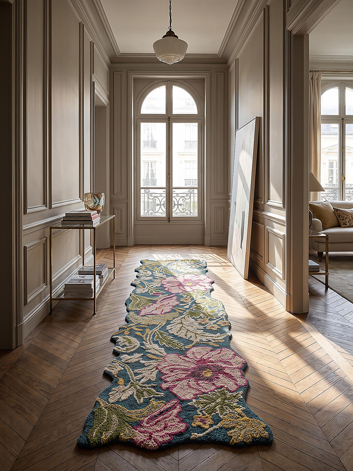 TEPPICHLÄUFER handgetuftet CHAR, Blütenmuster, Multi, 60 x 230 cm - Multicolor, Textil (60/230cm) - KADIMA DESIGN