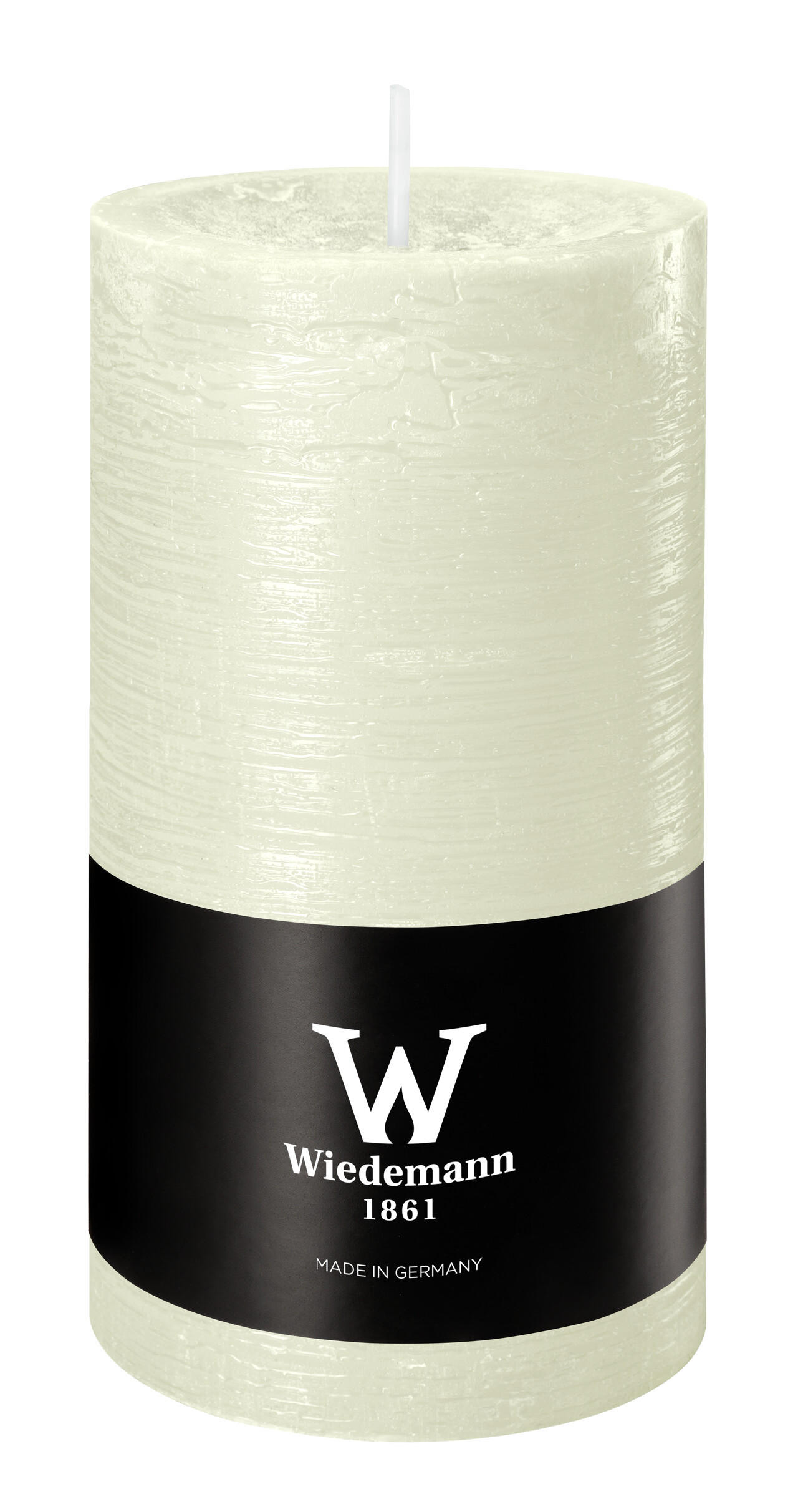 STUMPENKERZE Rustik Marble Style Elfenbein 130 x Ø 68 mm, 1 Stück - Beige, Paraffin (7/13cm) - Wiedemann Kerzen