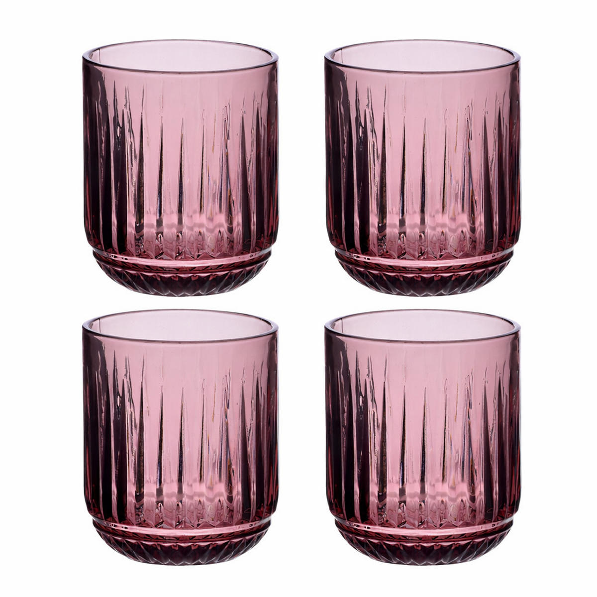 GLÄSER Elise 4er Set rosa 7.5/7.5/9 cm Glas - Rosa, Glas - Mondex