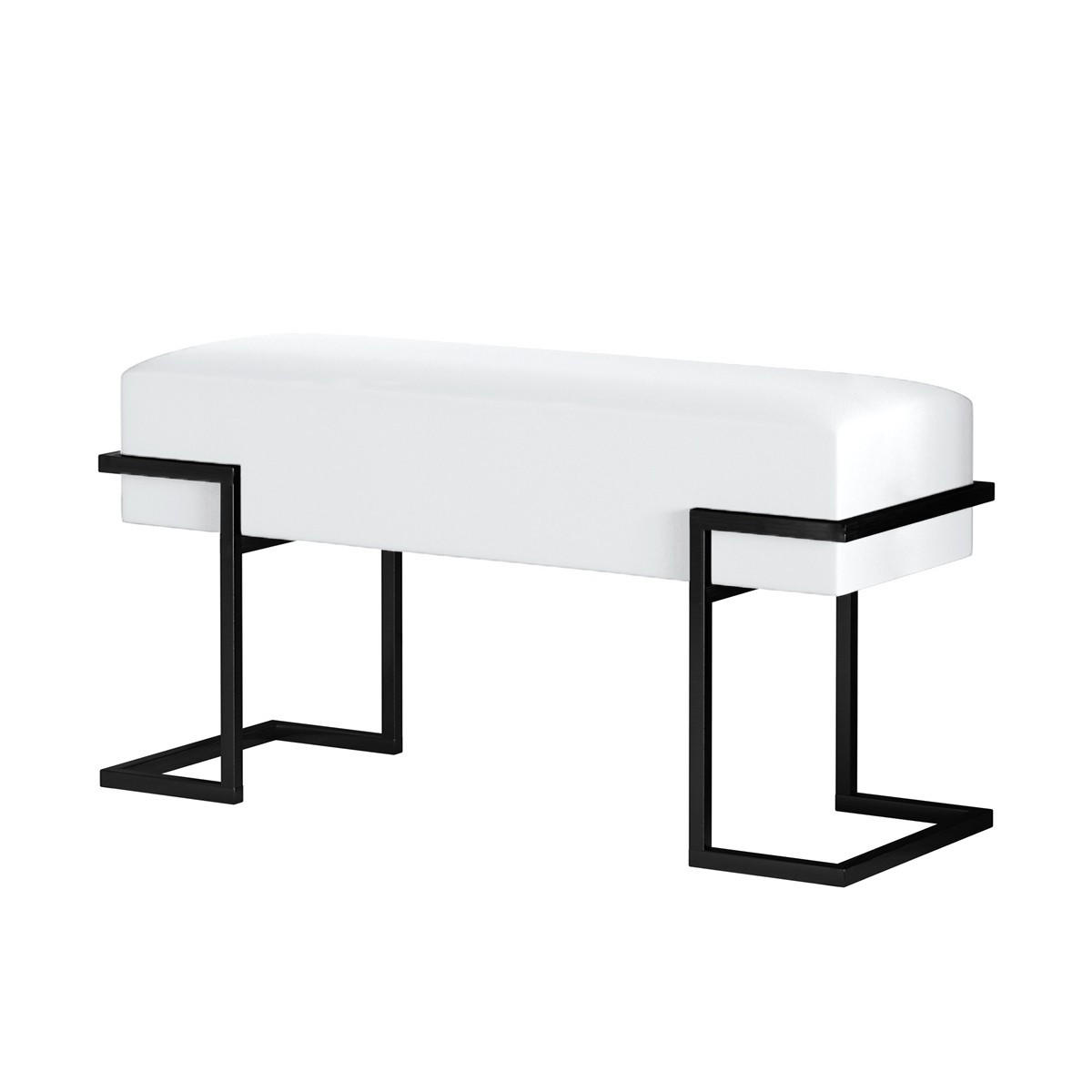 POLSTERBANK CELY 80 cm, Hellgrau, Schwarzes Profil - Hellgrau/Schwarz, Textil/Metall (80/42/34cm) - Bettso