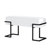 POLSTERBANK CELY 80 cm, Hellgrau, Schwarzes Profil - Hellgrau/Schwarz, Textil/Metall (80/42/34cm) - Bettso