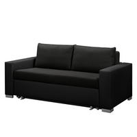 SCHLAFSOFA - Silberfarben/Schwarz, Kunststoff/Textil (193/90/90cm) - home24