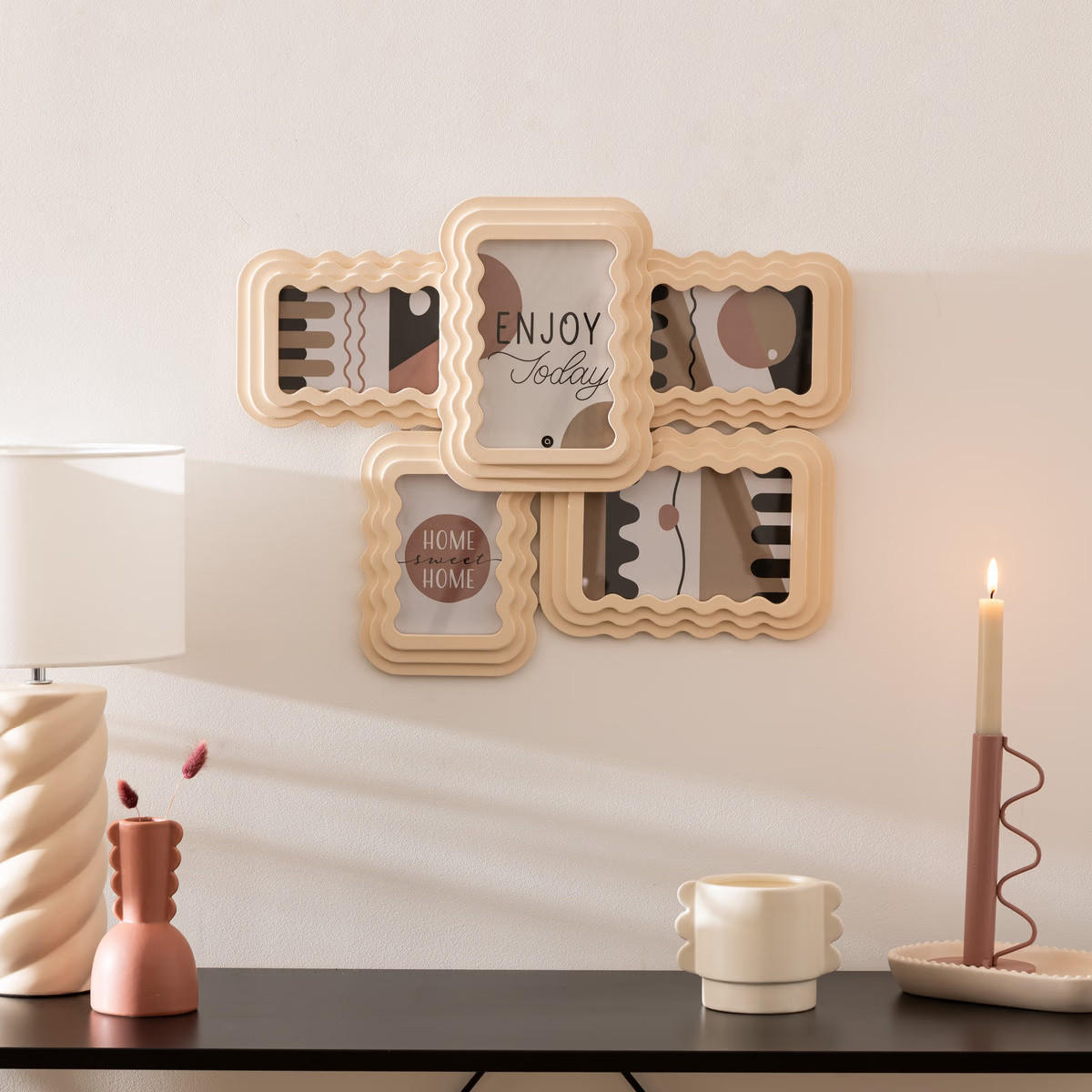MULTIRAHMEN Kelly 51/40 cm - Beige, Holzwerkstoff (51/40/51cm) - Atmosphera Createur d´interieur