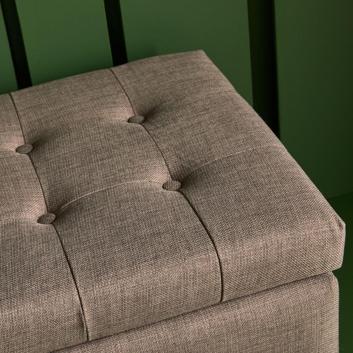 AUFBEWAHRUNGSBANK Kasten mit Stoff Beschichtung Vatikanischen Taupe - 140/44/39 cm - Taupe, Textil (48/39/48cm) - Signature