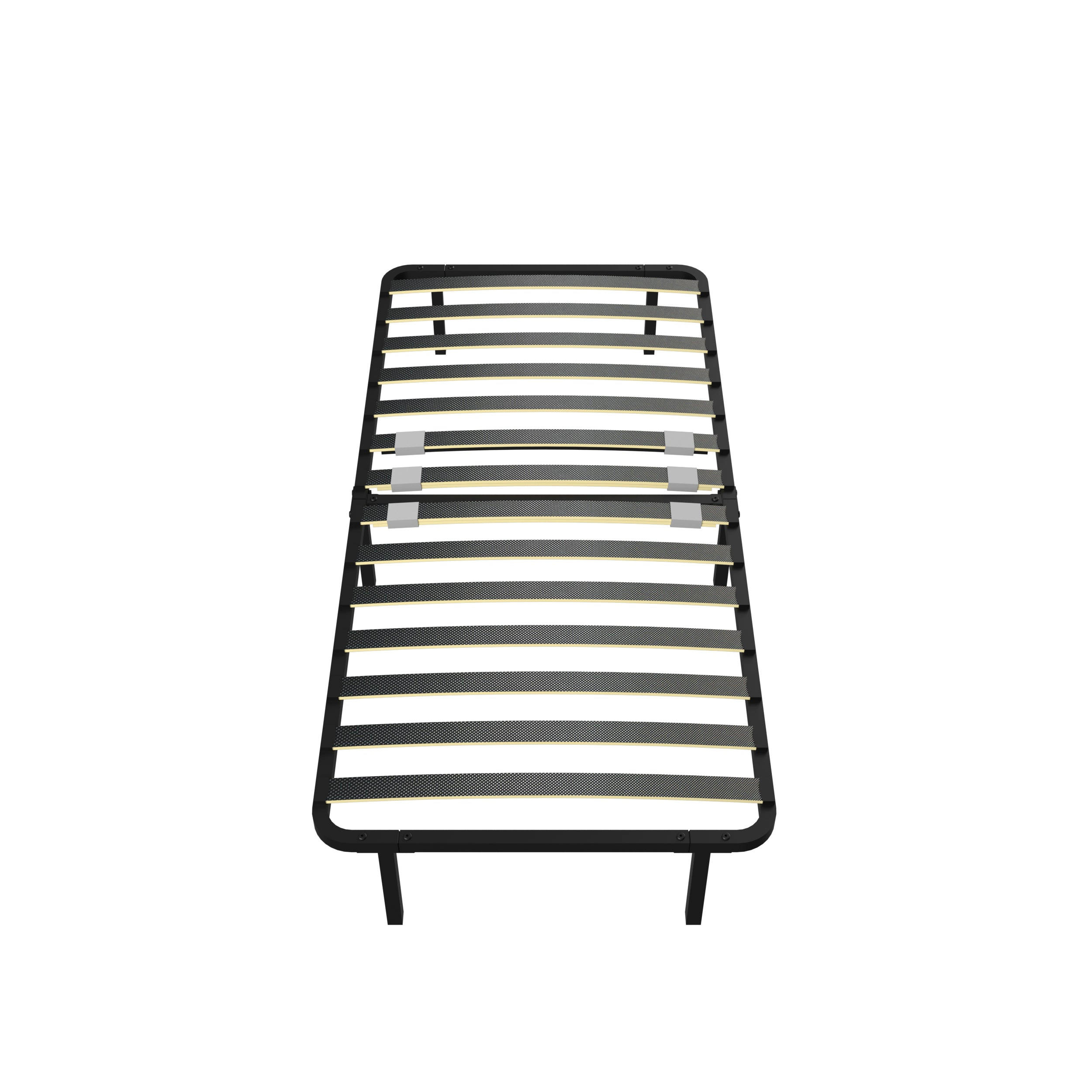 LATTENROST verstärkt, 90/190 cm, 1 × 14 Lattenreihen, mit 6 Füßen, Schwarz - Multicolor, Metall (90/190cm) - TEENO