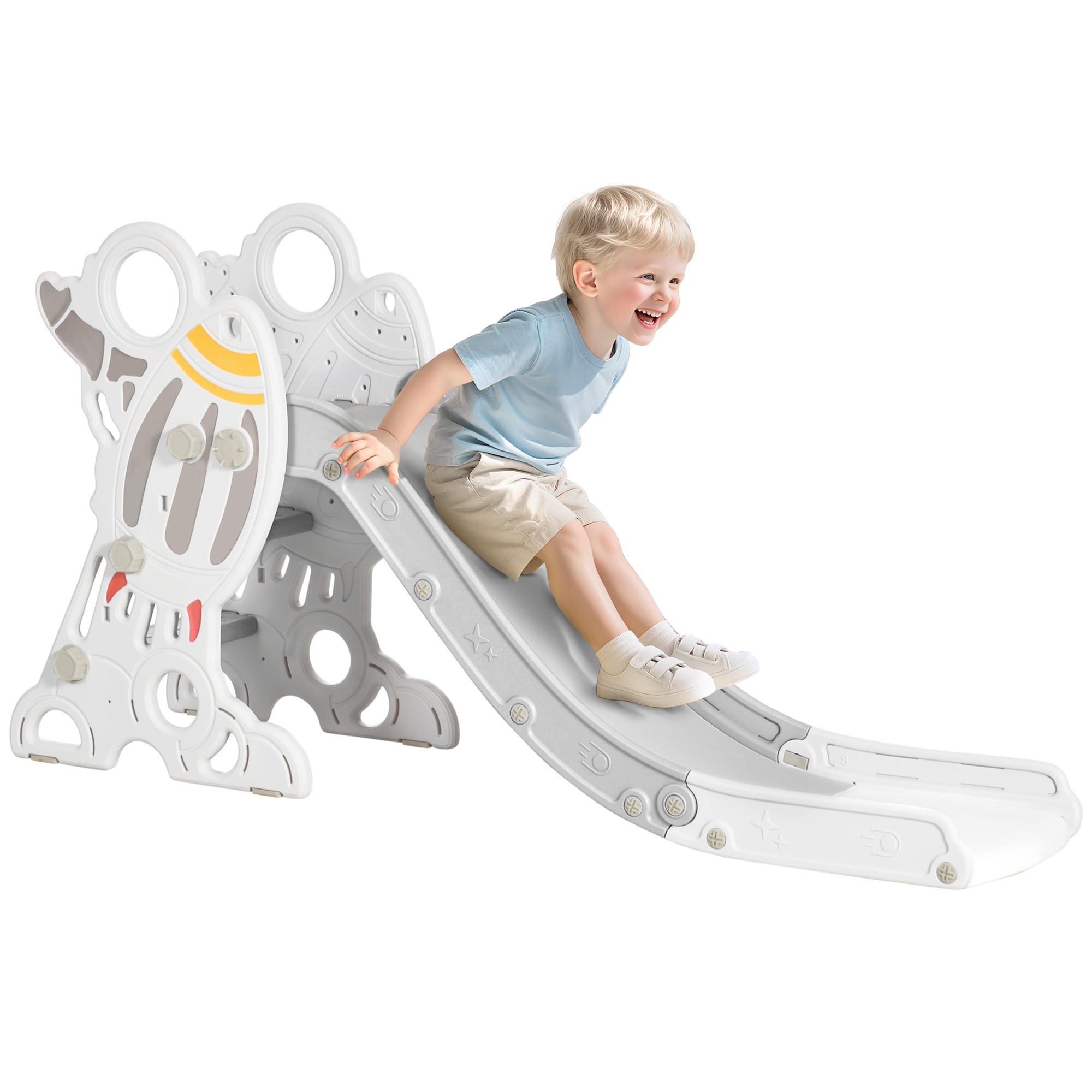 RUTSCHE DE-09319 Raketen-Design, mit Sticker-Set Grau - Grau, Kunststoff (46.5/80/157cm) - ComfortXL