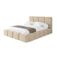POLSTERBETT mit Bettkasten und Lattenrost mit Kopfteil, Boxbett ohne Matratze, mit Stauraum - NATA 160x200 Creme - Creme, Holzwerkstoff/Textil (160/200cm) - ALTDECOR