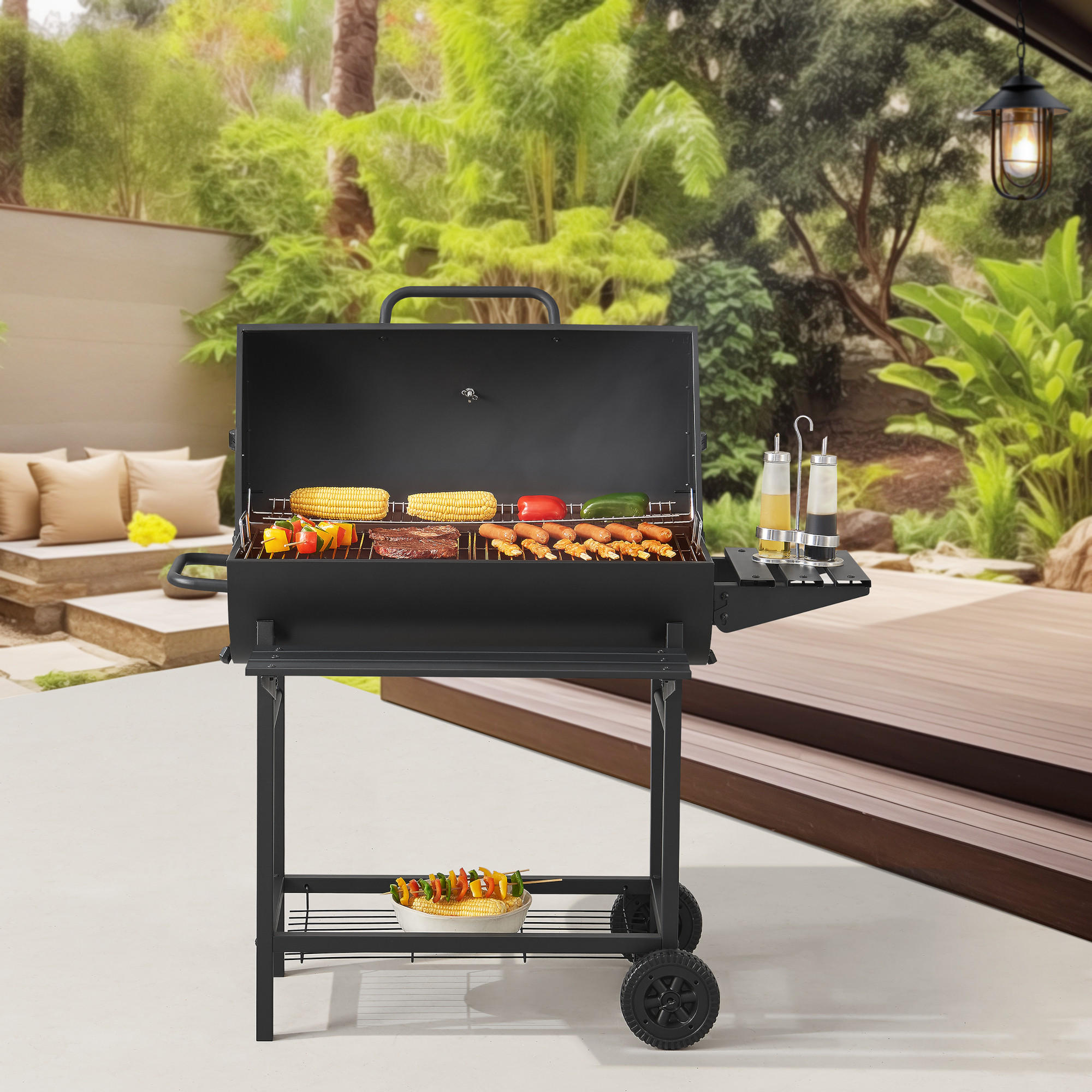 GRILLWAGEN Armento - Schwarz, Metall (108/95/61cm) - casa.pro