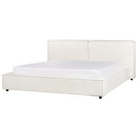 VODNÍ POSTEL Látka 180/200 cm Krémově bílá Linards - krémová, textil (180/200cm) - Beliani