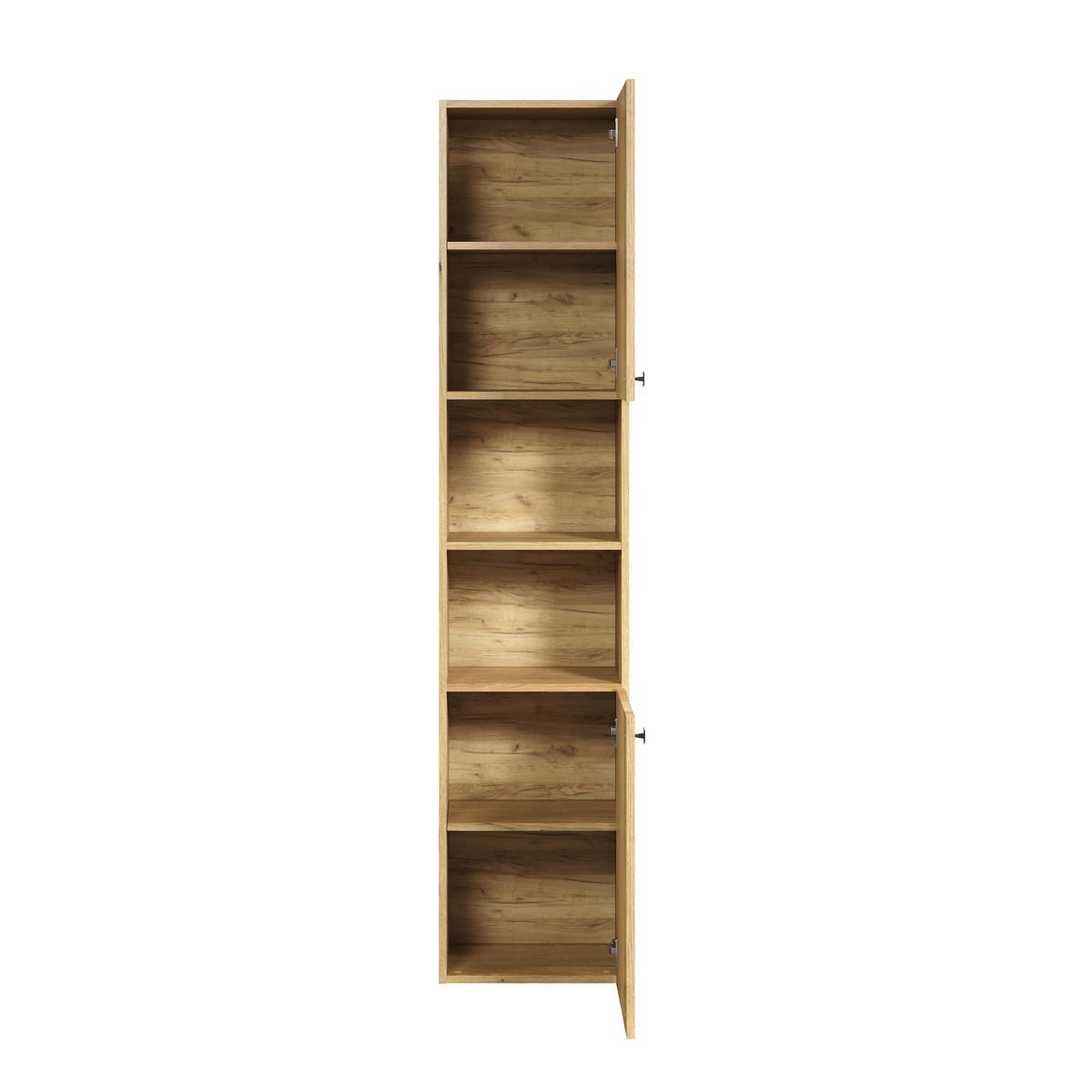 BADEZIMMERSÄULE mit Rillen, 2 Türen und 2 Fächern - purebliss 112/15/44,5 cm - Eichefarben, Holzwerkstoff (40/186/31cm) - Trendteam