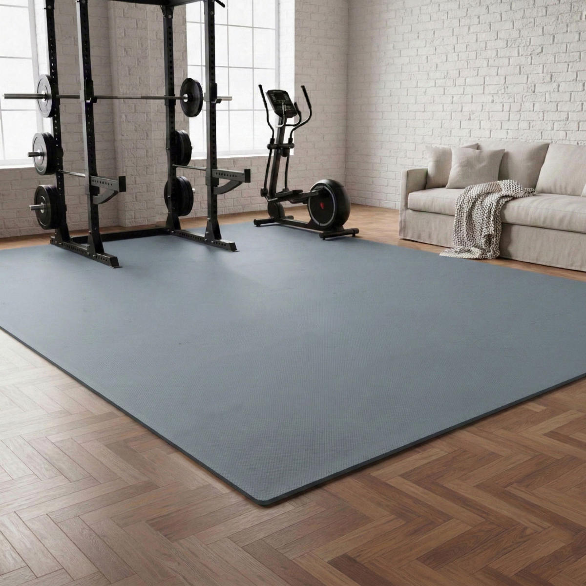 BODENSCHUTZMATTE 30x30x1 cm, Grau, 54er Set - Grau, Kunststoff (30/30cm) - eyepower