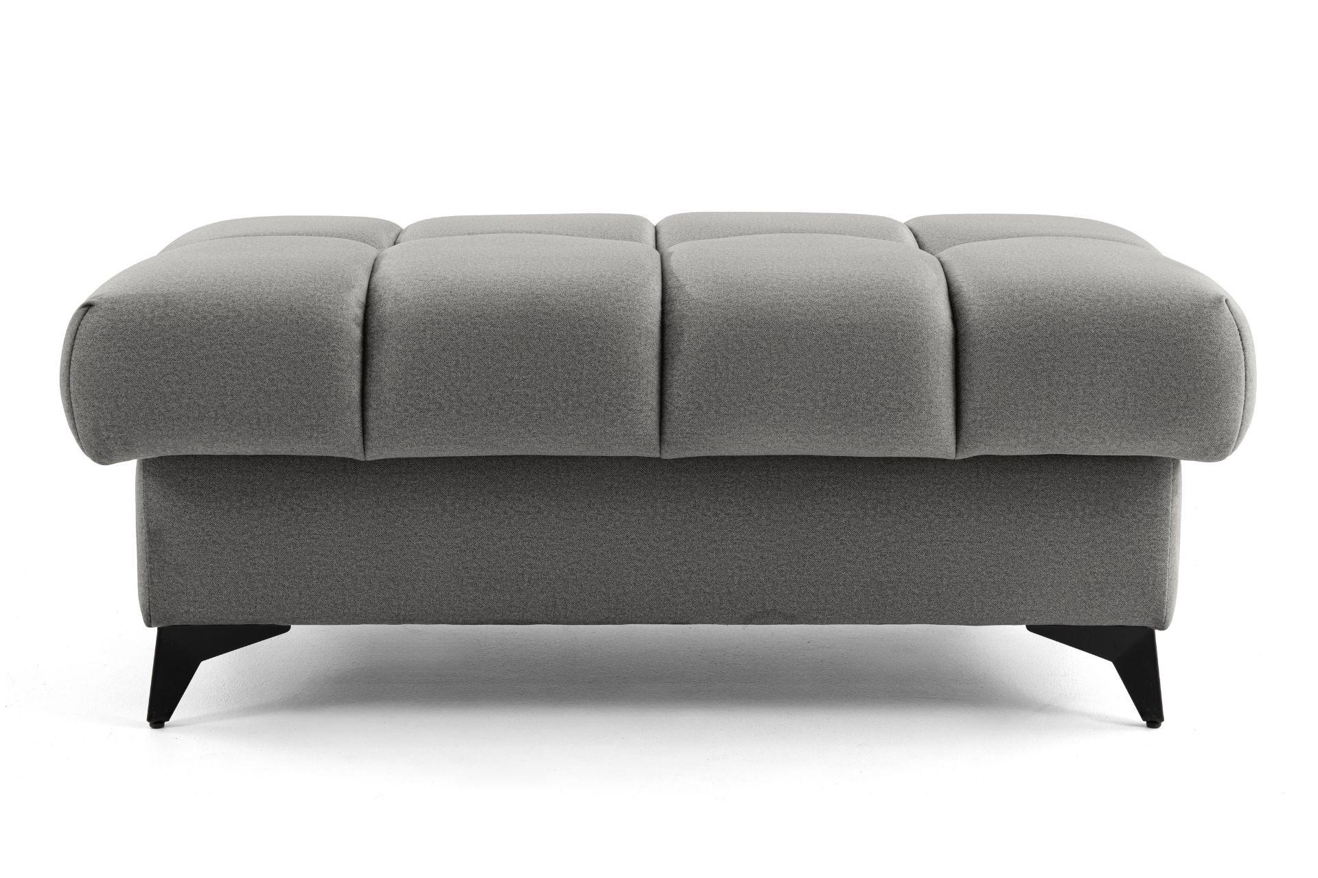 POUF PUDDING 110 x 60 cm Velours Grau - Schwarz/Grau, Holz/Textil (110/43/60cm) - Muffo