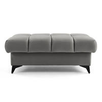 POUF PUDDING 110 x 60 cm Velours Grau - Schwarz/Grau, Holz/Textil (110/43/60cm) - Muffo