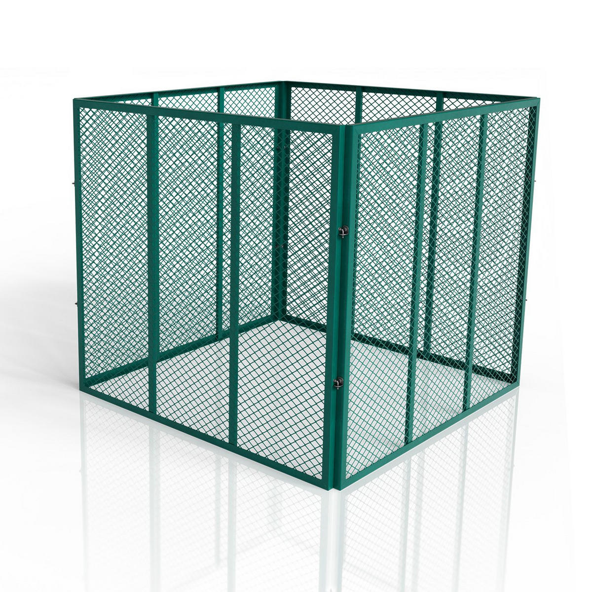 KOMPOSTER Metall dunkelgrün 450L - Grün, Metall (80/70/80cm) - Juskys