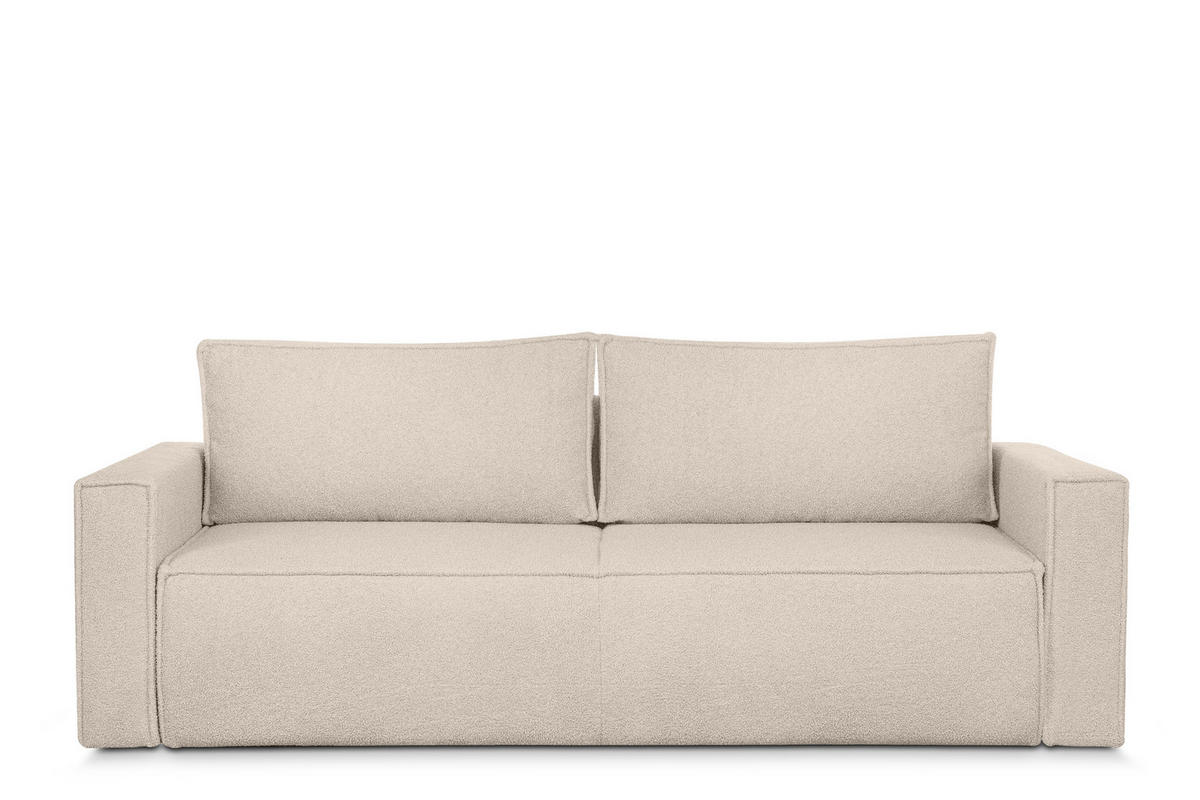 3-SITZER-SOFA NAPI II mit Schlaffunktion, elfenbein - Creme/Weiß, Textil (228/89/101cm) - KONSIMO®