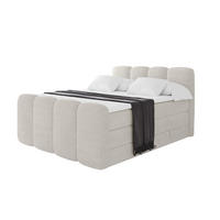 BOXSPRINGBETT mit Matratze H3/H4 - NINA-Z KING - 160x200 cm Creme - Perlmutt, Holzwerkstoff (160/200cm) - ALTDECOR
