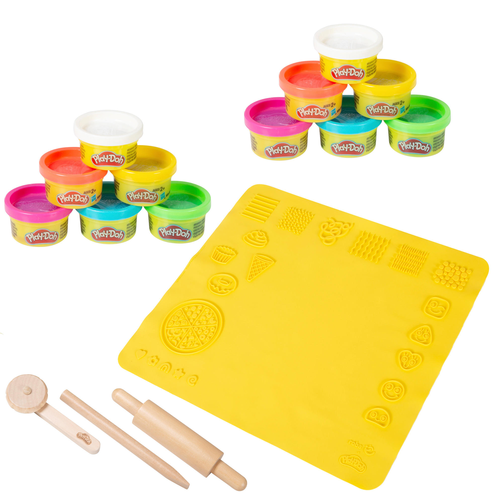 SPIELSET KNETE roba x Play-Doh Groß - Grau, Holz/Kunststoff (50/55/1cm) - Roba