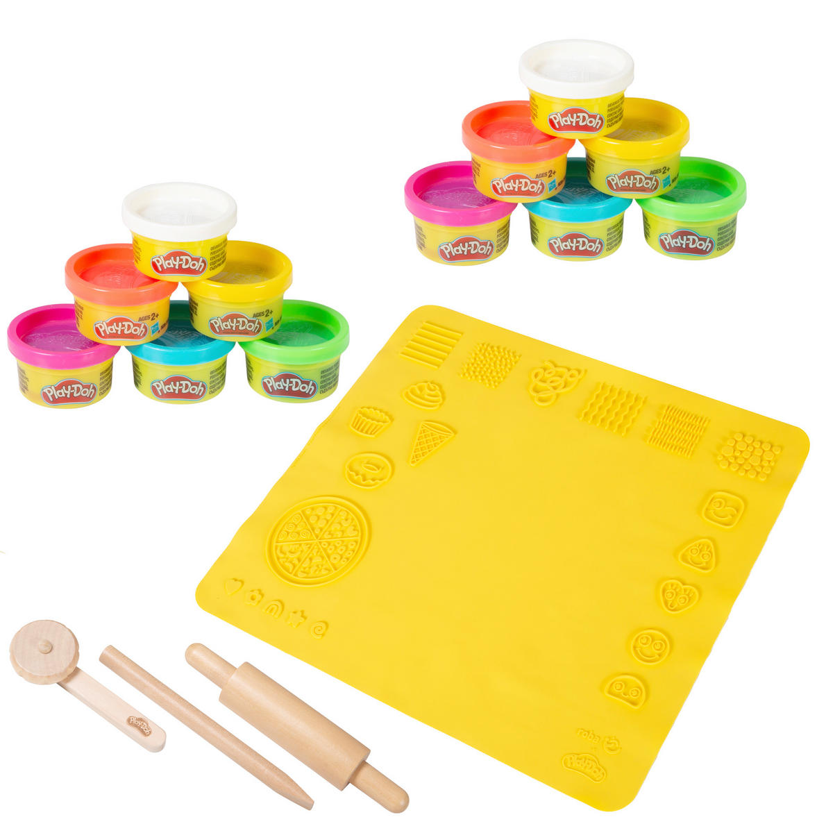SPIELSET KNETE roba x Play-Doh Groß - Grau, Holz/Kunststoff (50/55/1cm) - Roba