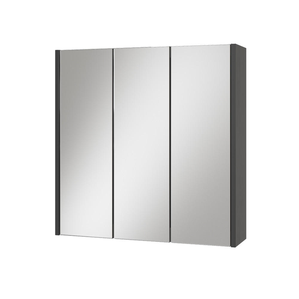 BADSPIEGELSCHRANK Majest Anthrazit 67.4 x 68 cm mit 3 Spiegeltüren - Anthrazit, Holzwerkstoff (67.4/68/17cm) - Vicco