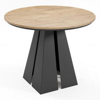 ESSTISCH Fuelo, Runder Tisch mit Ausziehfunktion, 120-200x100 cm, Schwarz+eiche Craft - Eichefarben/Schwarz, Metall (120/120/76cm) - Beautysofa