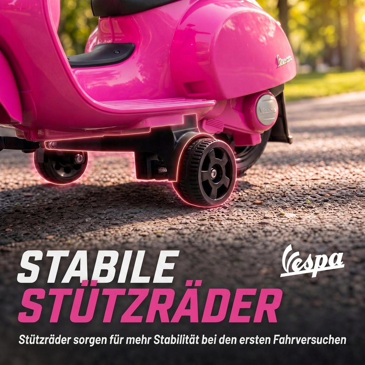KINDERMOTORRAD Kunststoff Stahl Rosa - Rosa, Kunststoff (66.5/38/52cm) - AIYAPLAY