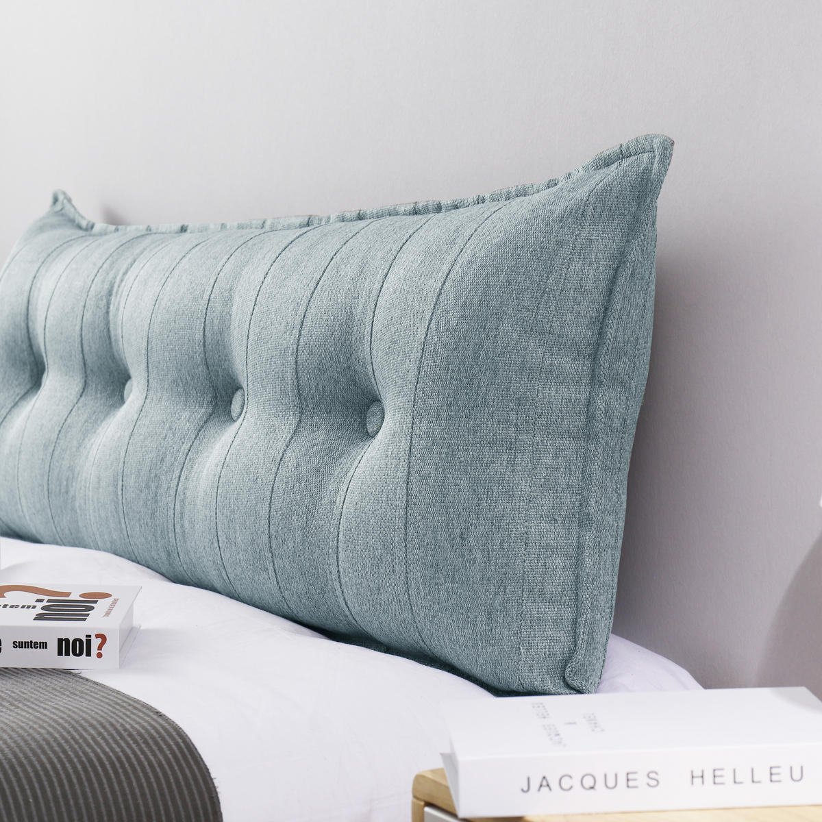RÜCKENKISSEN Leinenlook Grau 120 cm - Grau, Textil (45/120cm) - Vercart