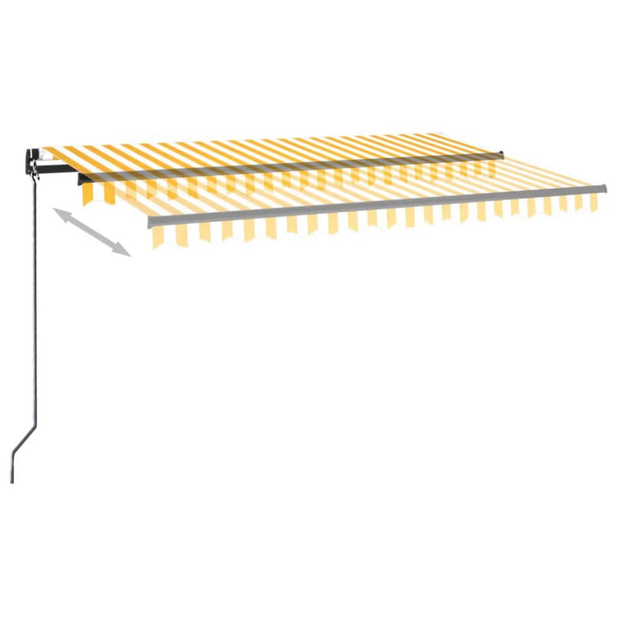 MARKISE Manuell Einziehbar 400x350 cm Gelb und Weiß - Gelb, Metall (400/1/400cm) - furnicato