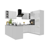 WINKELKÜCHE 260 x 210 cm Glanzia – KU-S12 – Weiß – Weiß / Hochglanz - Weiß, Holzwerkstoff (260/212/210cm) - hi-markt